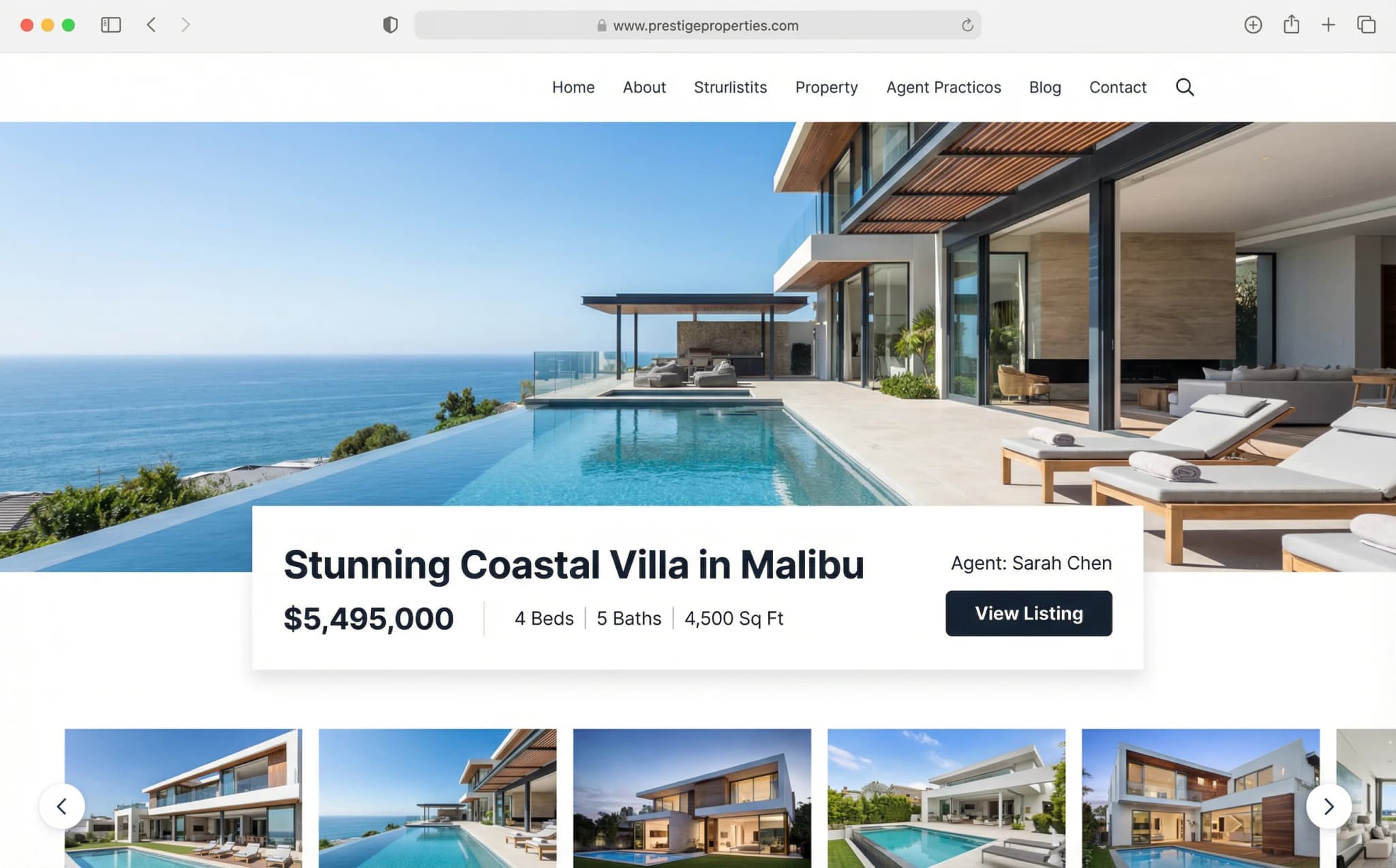 Website design example for Real Estate & Property