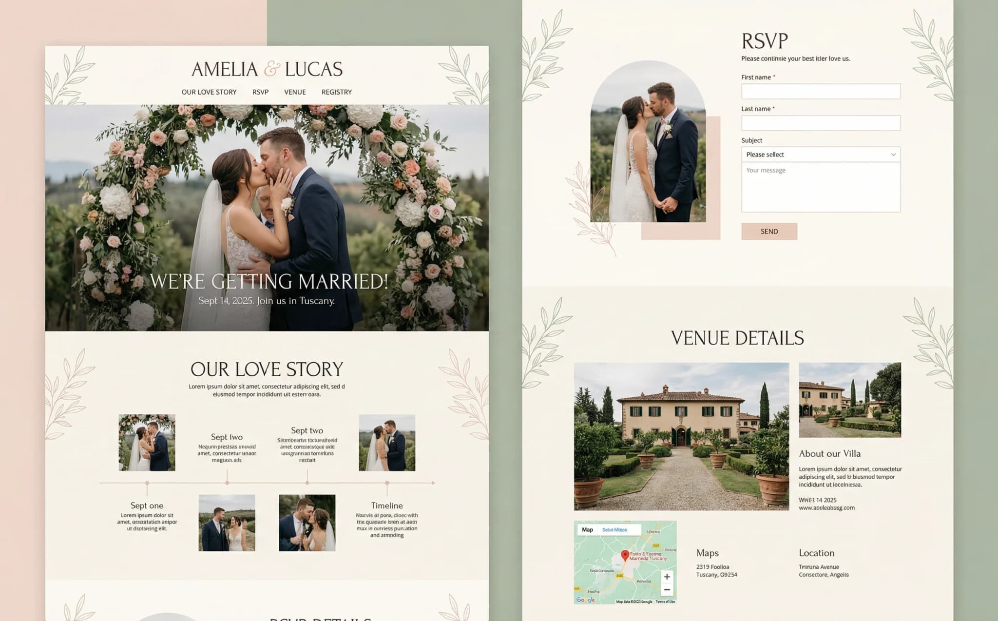 Websites for Weddings & Events