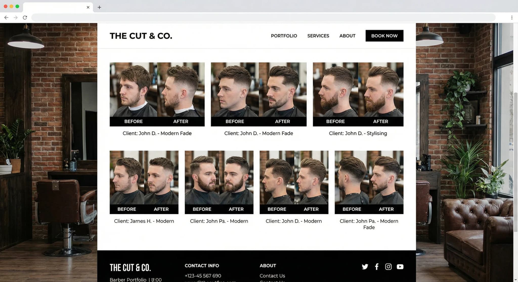Barbers & Hairdressers - website development showcase 3
