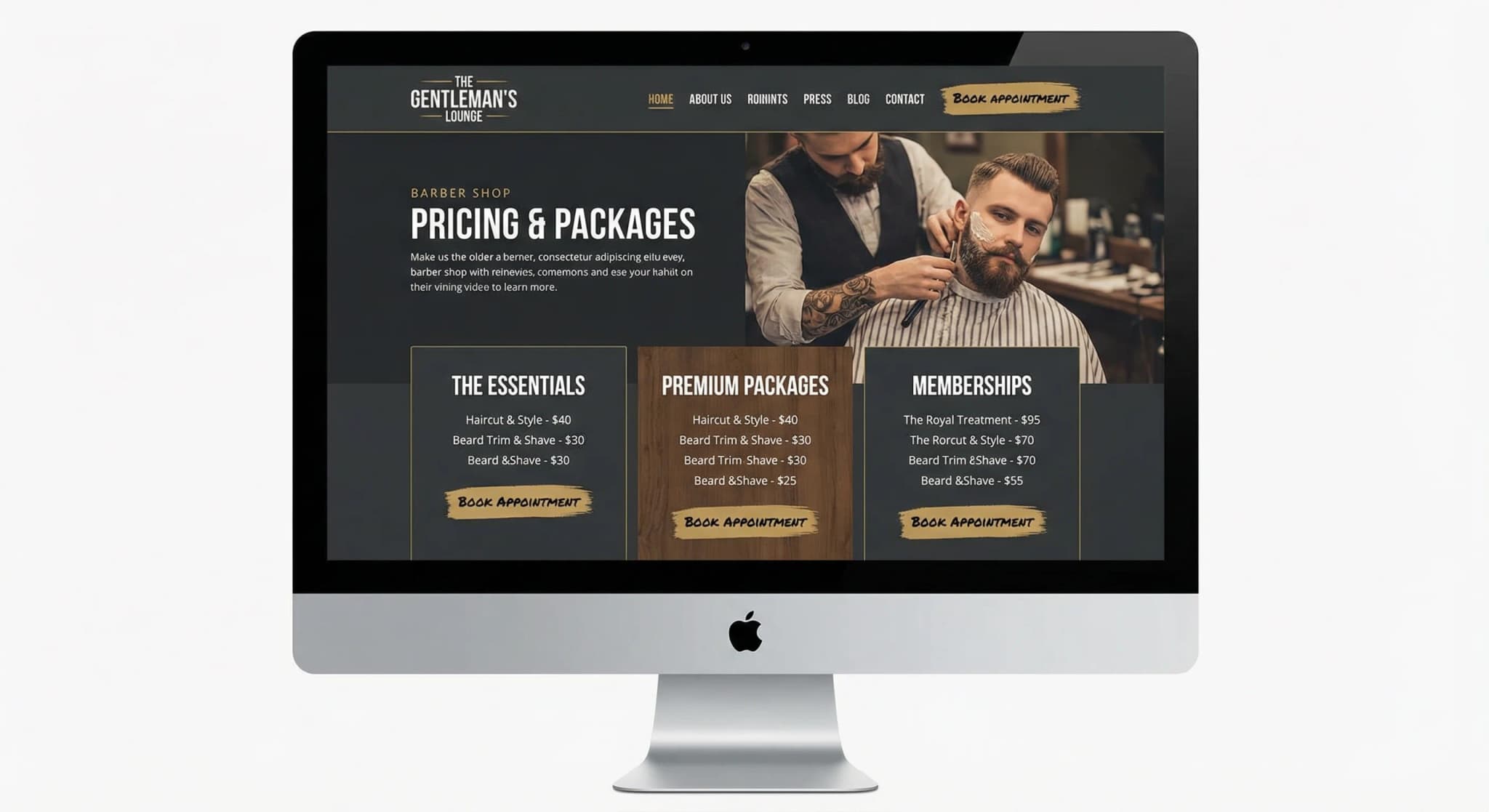 Barbers & Hairdressers - website development showcase 6