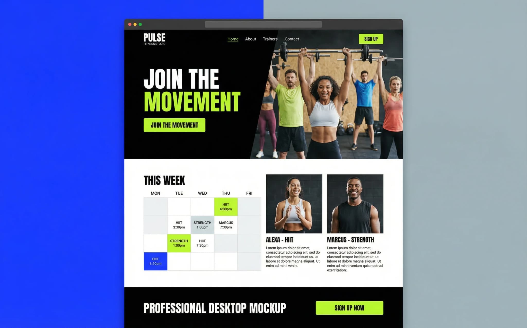 Fitness & Studios - website development showcase 4
