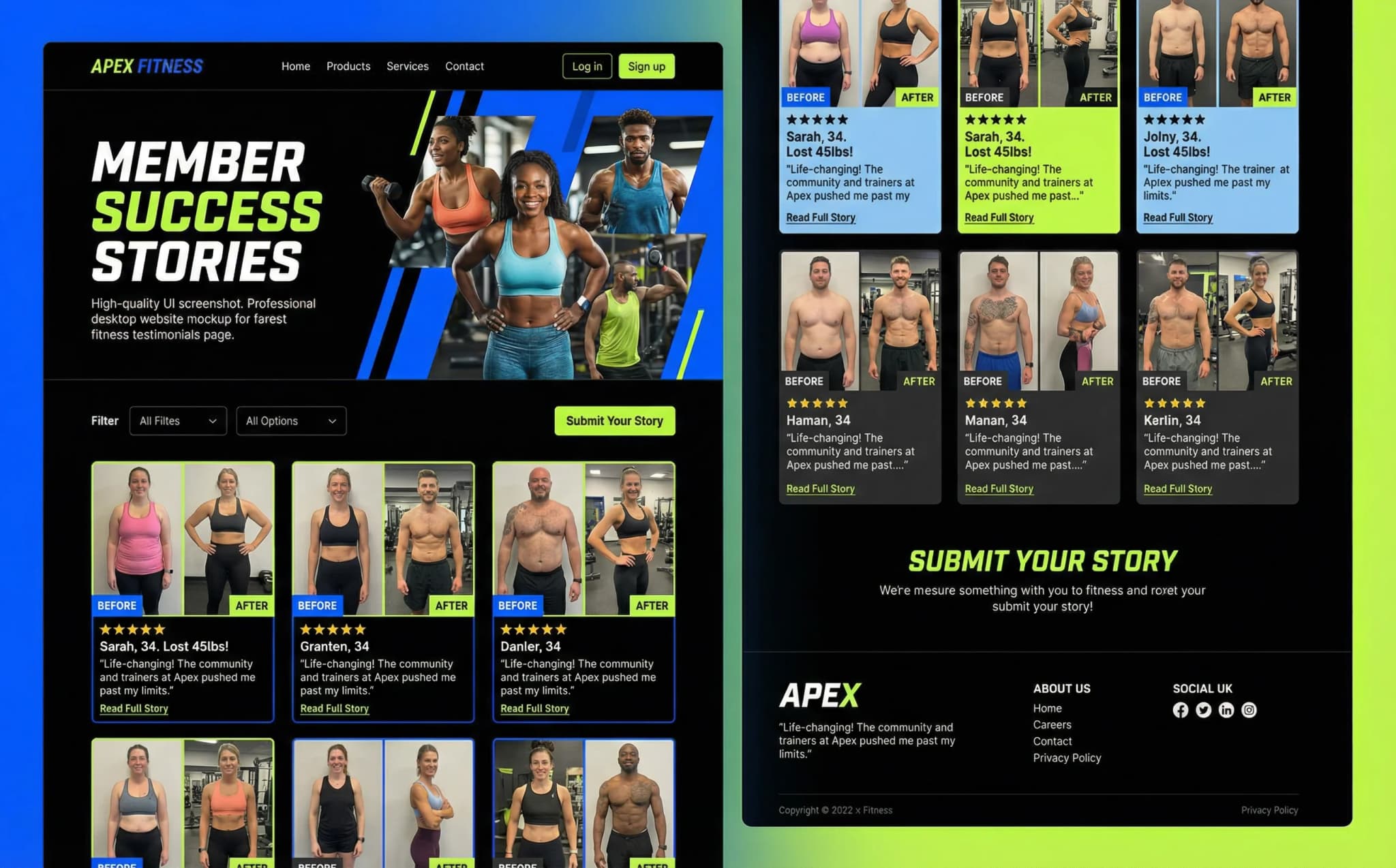 Fitness & Studios - website development showcase 6