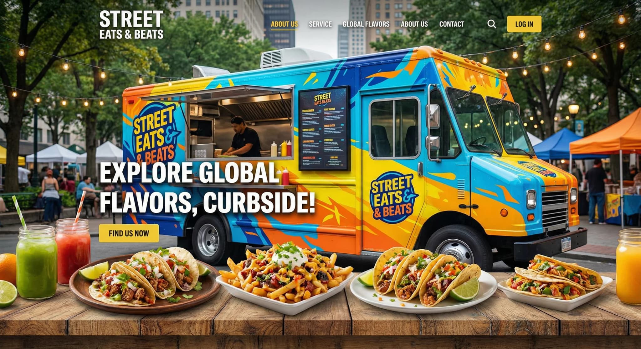 Food Trucks - website development showcase 8