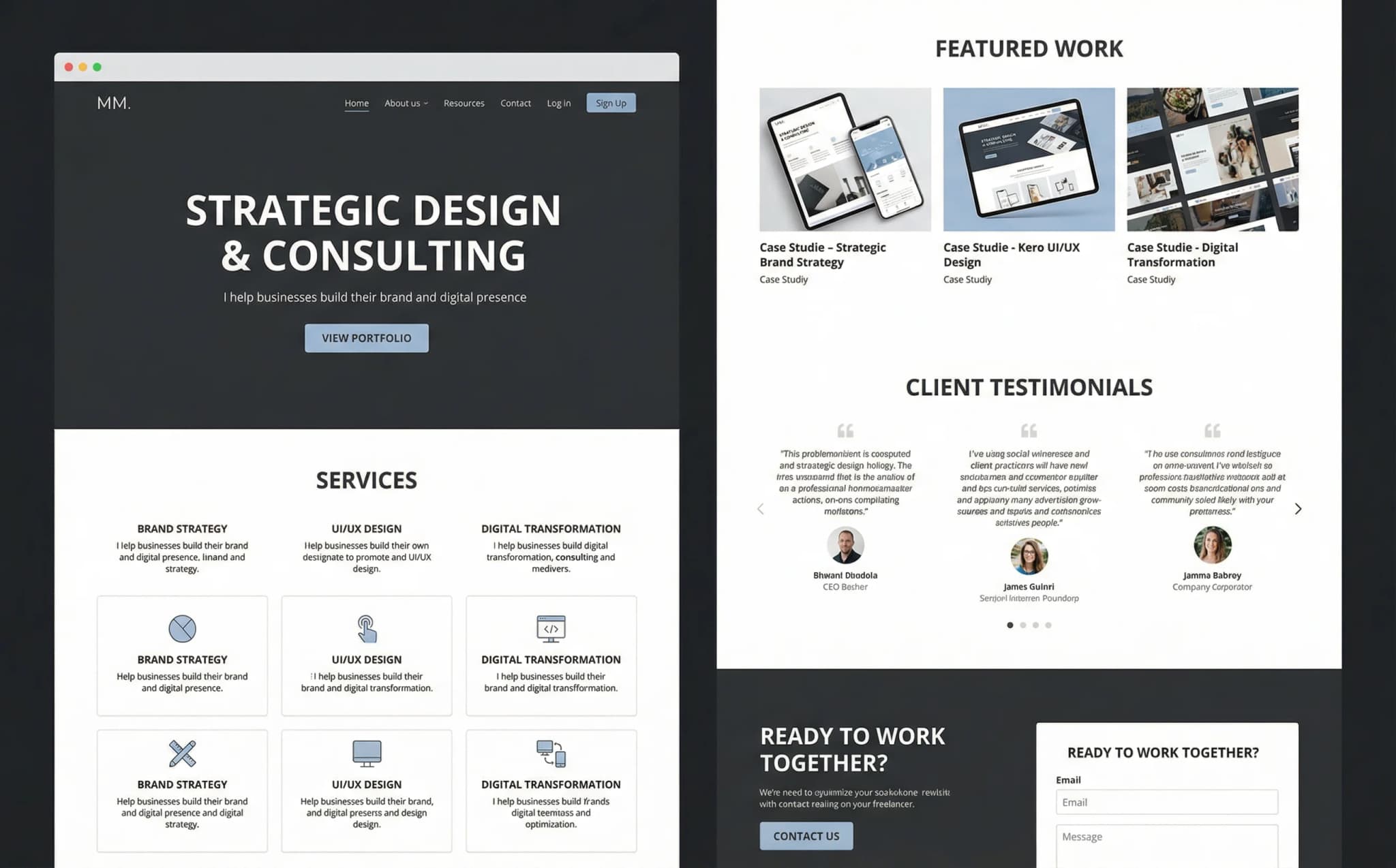 Freelancers & Consultants website on desktop, tablet, and mobile