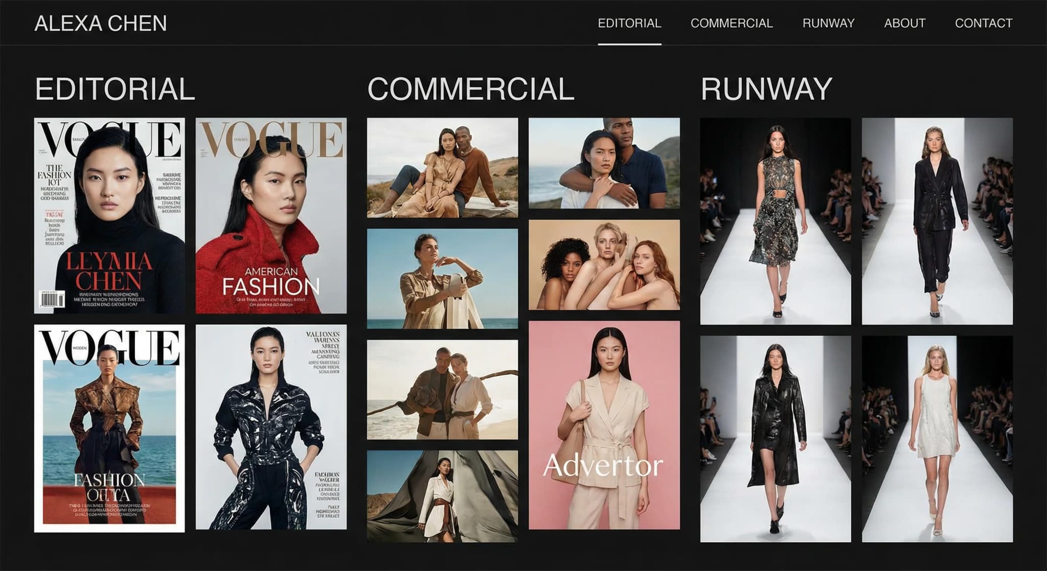 Professional Modeling - website development showcase 3