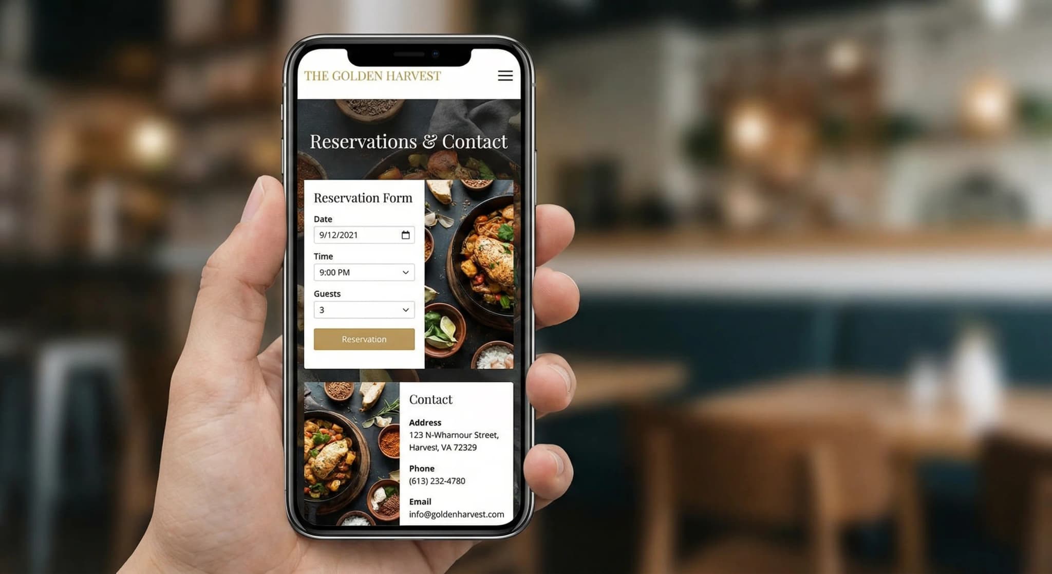 Restaurants & Cafés - website development showcase 5
