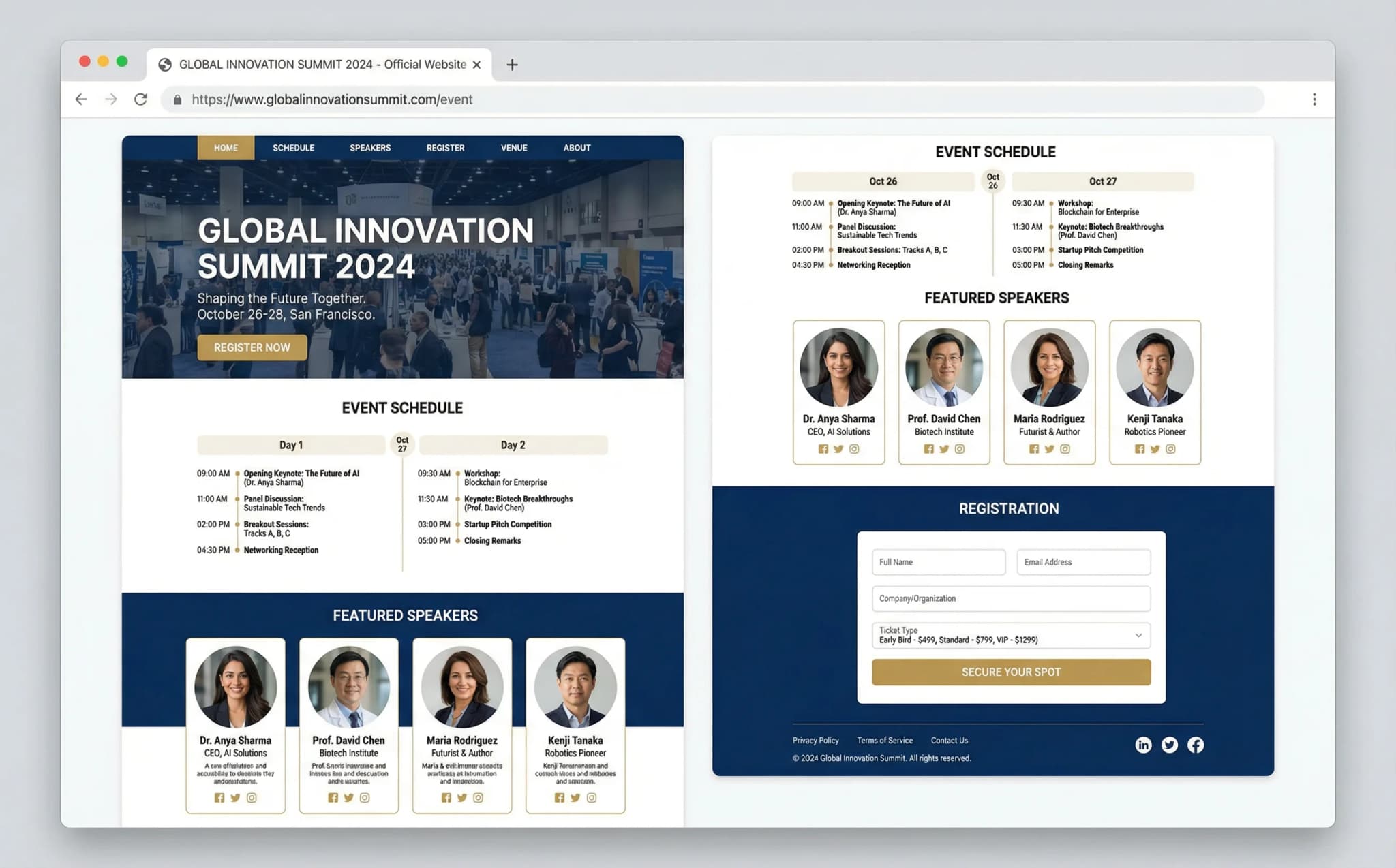 Special Events website on desktop, tablet, and mobile