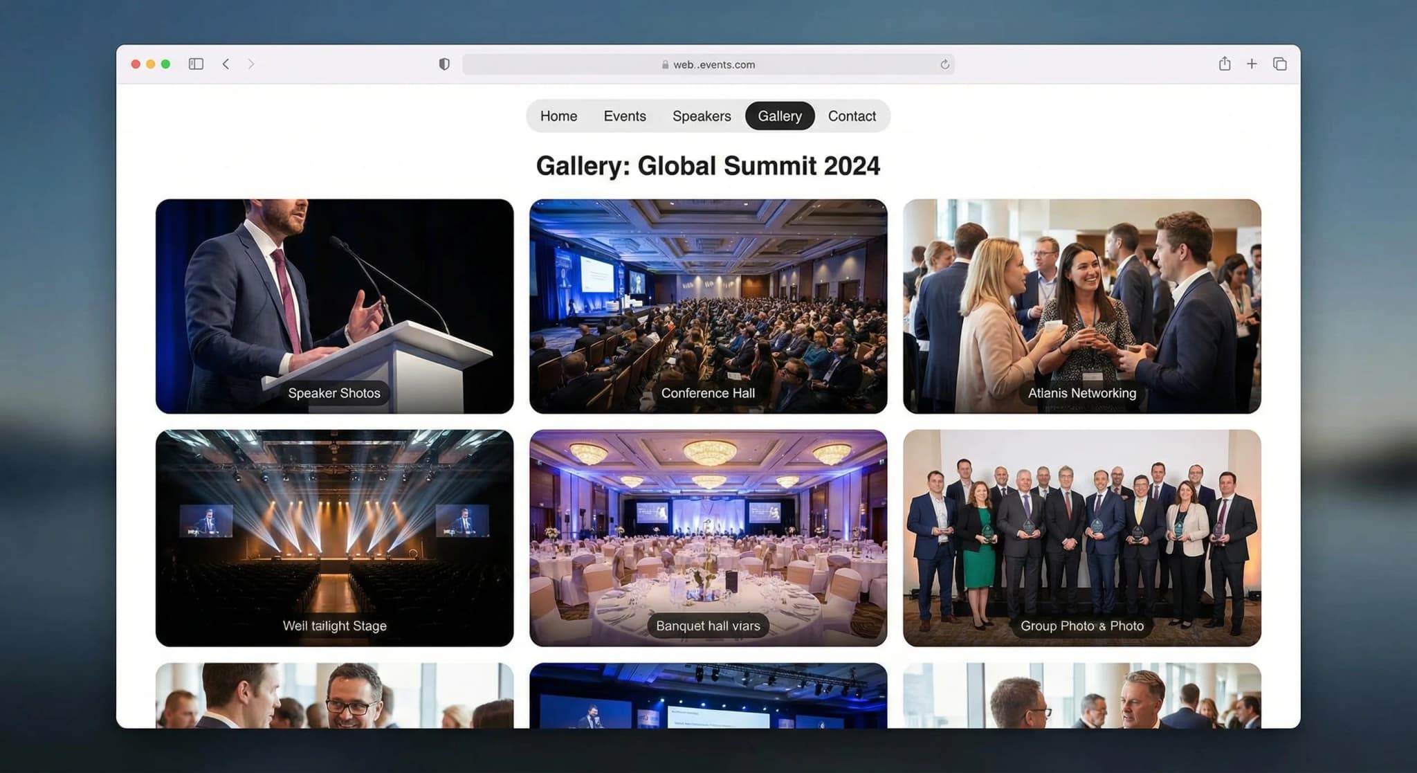 Special Events - website development showcase 3