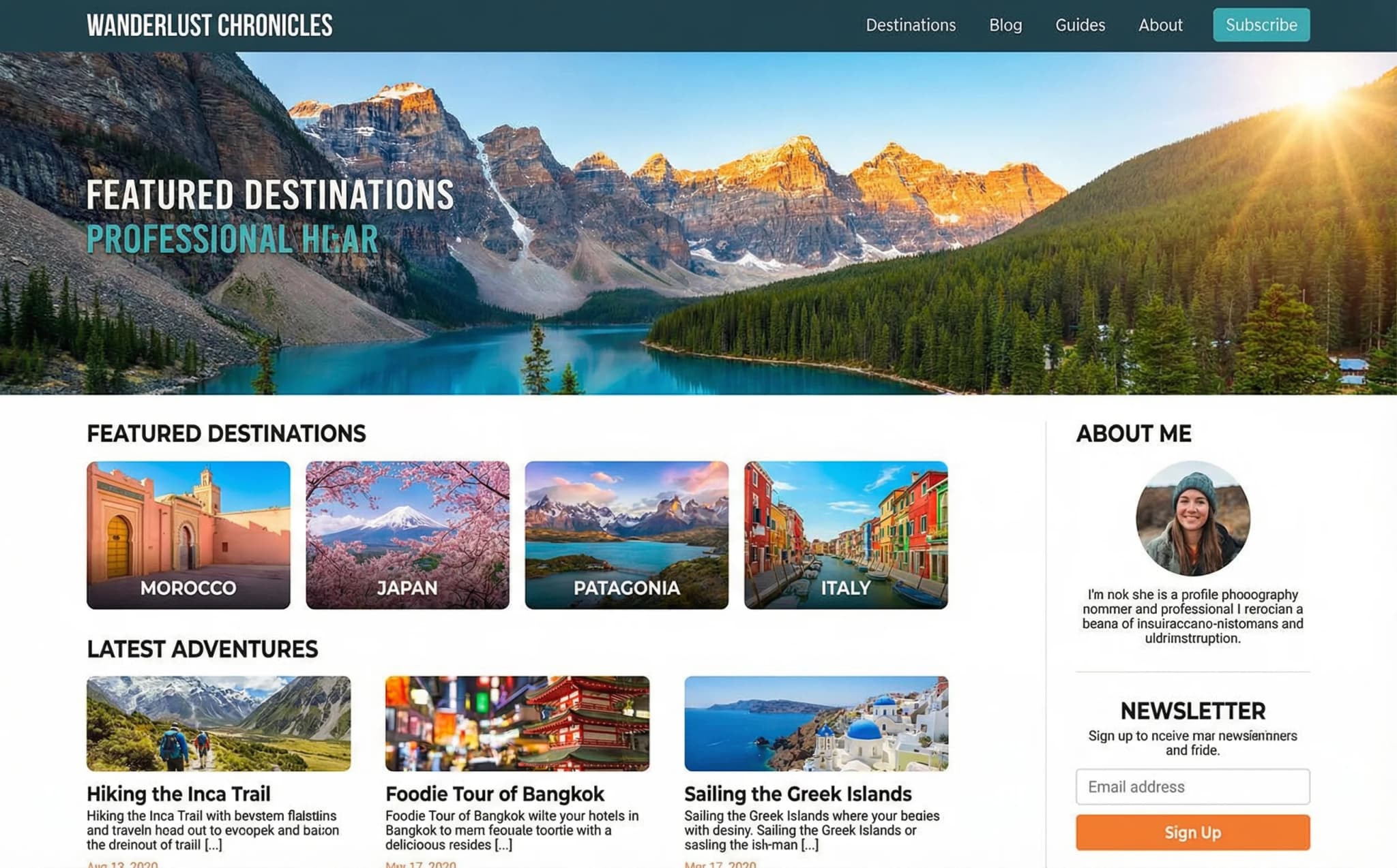 Travel Bloggers website on desktop, tablet, and mobile