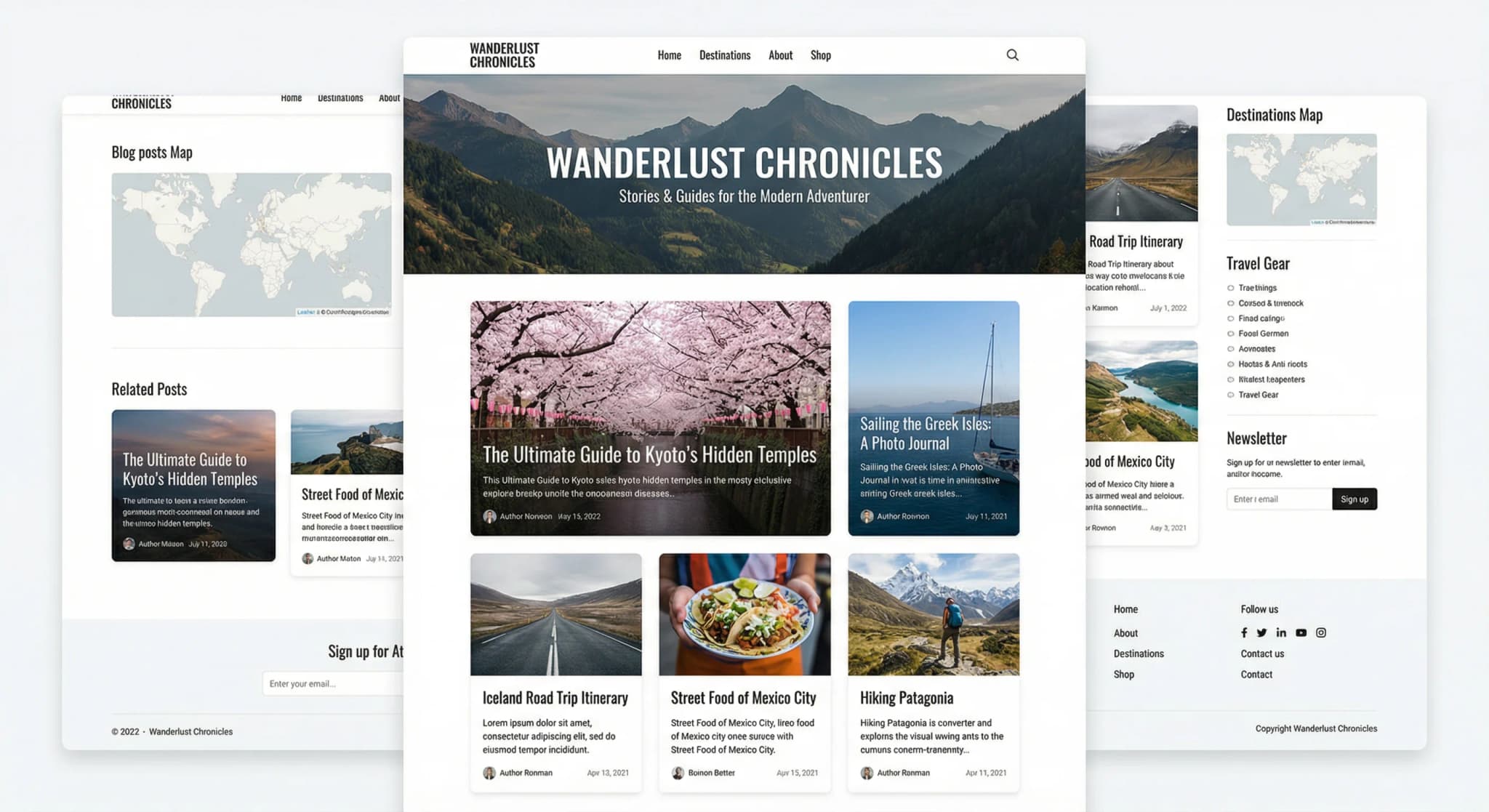 Travel Bloggers - website development showcase 5