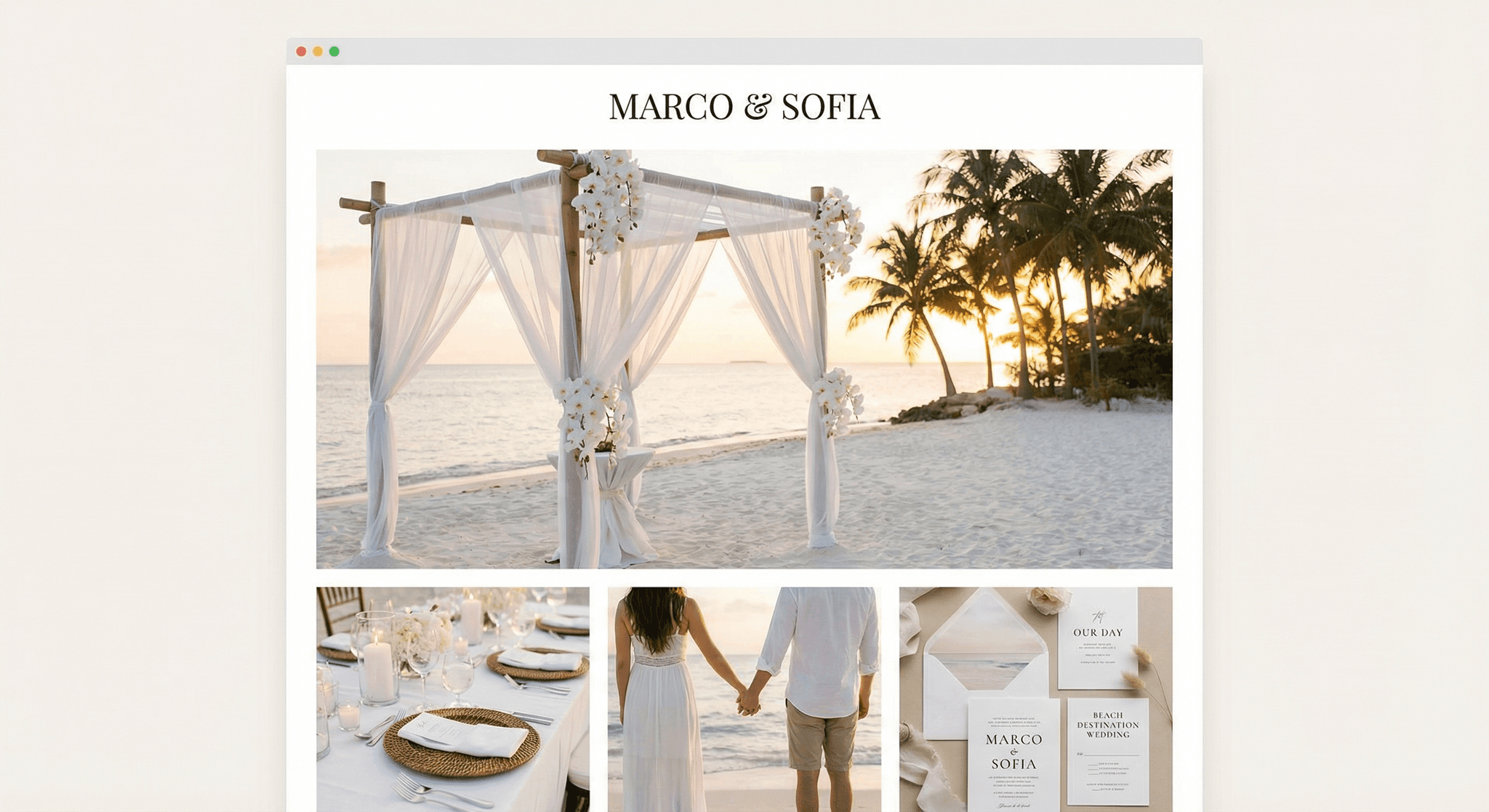 Weddings & Events - website development showcase 3