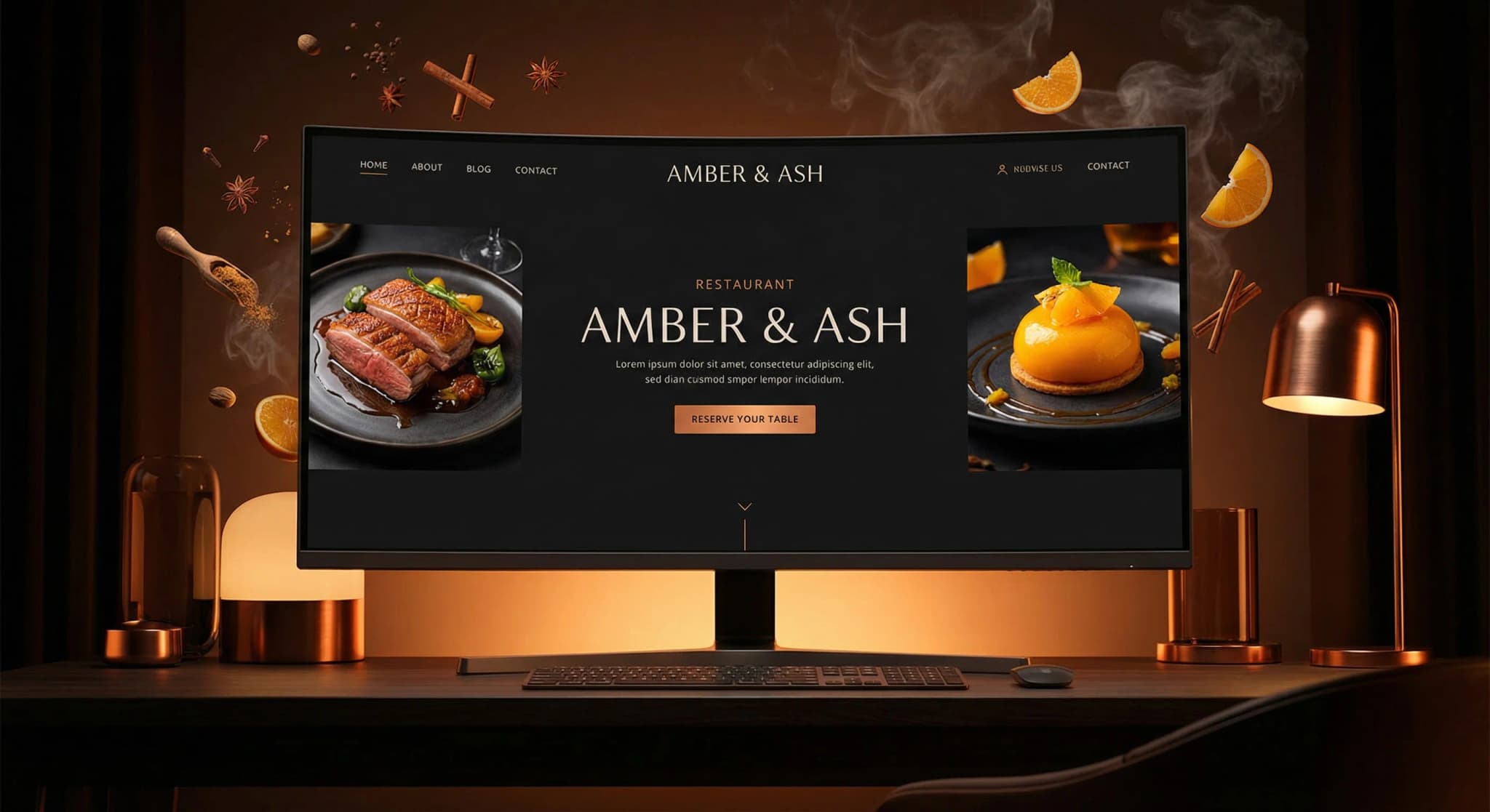 Beautiful website designs on multiple devices